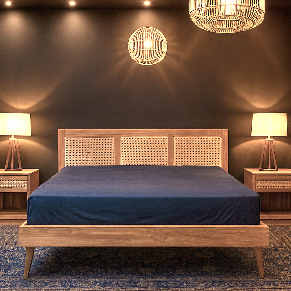 BED RATTAN SQUARE 180*200CM